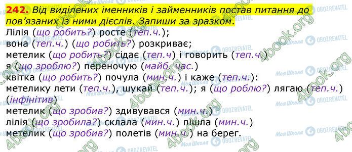 ГДЗ Українська мова 4 клас сторінка 242